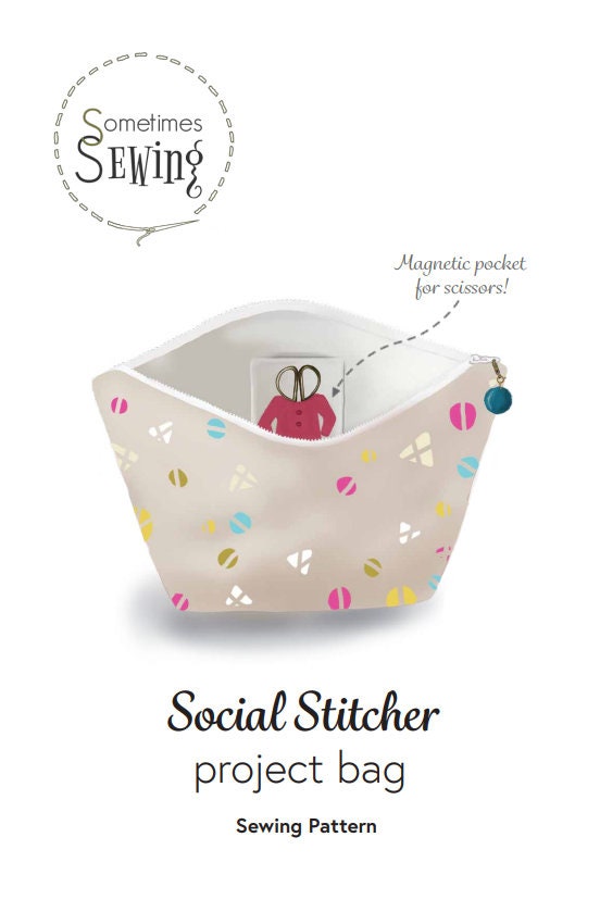Project Bag Pattern • Social Stitcher Project Bag Sewing Organizer Pouch PDF Sewing Pattern • DIY Gift for Sewists