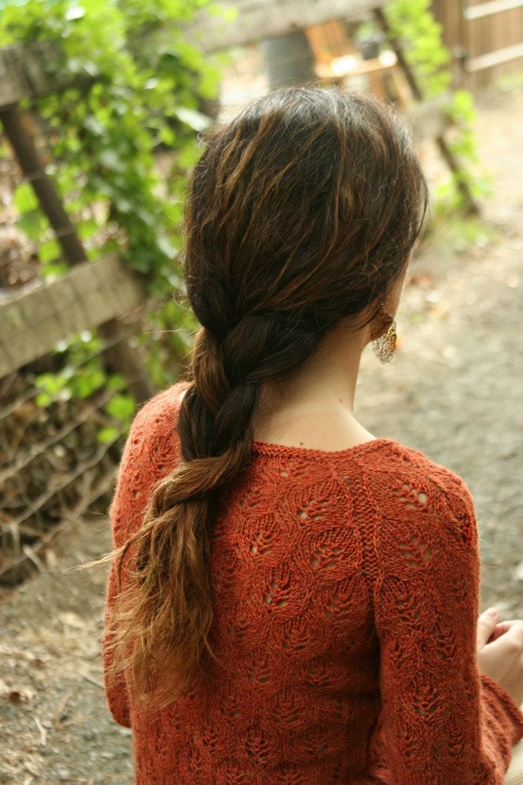 Long Sleeve, Lace Leaf Pullover Knitting Pattern for Women • Autumn's End Knitting Pattern PDF • Intermediate Knit Pattern