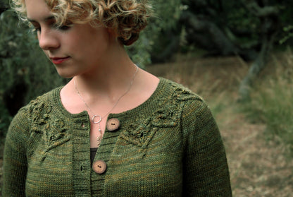 Leaf Yoked Cardigan for Women Pattern • Gnarled Oak Knitting Pattern PDF • Intermediate Knit Pattern