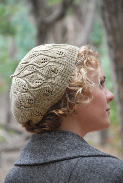 Slouchy Leaf Beret Pattern • Rustling Leaves Knitting Pattern PDF • Intermediate Knit Pattern