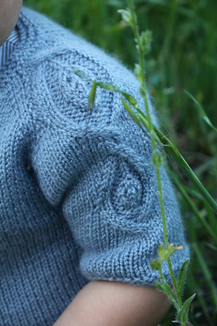 Leafy Sleeves Cardigan Pattern • Tiny Vines Knitting Pattern PDF • Intermediate Knit Pattern for Children