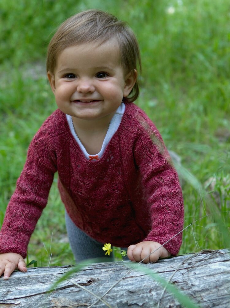 Baby Leaf Pullover Pattern • Early Autumn Knitting Pattern PDF • Intermediate Knit Pattern