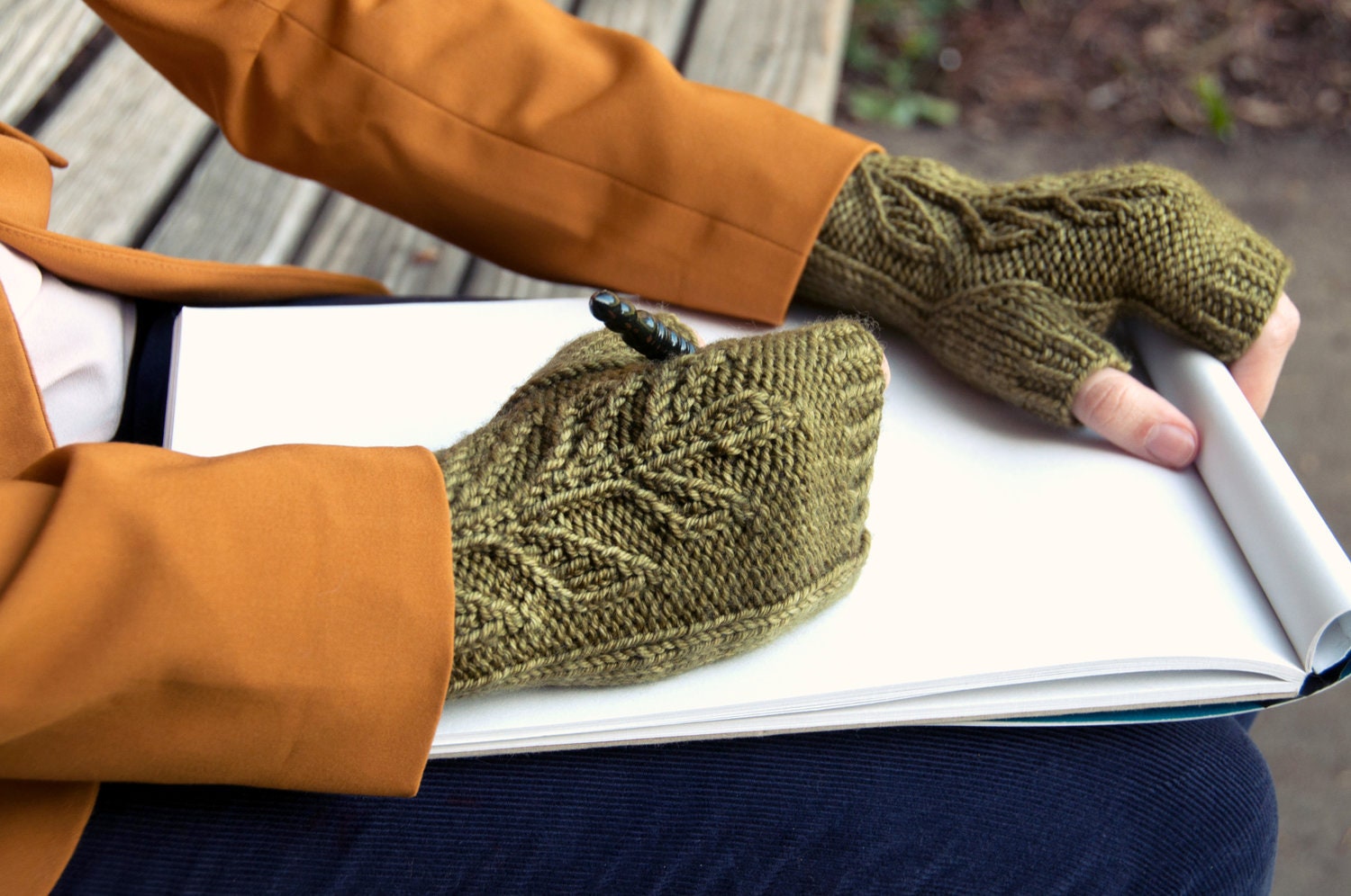 Leafy Mitts Knitting Pattern • Verdure Mitts Knitting Pattern PDF • Intermediate Knit Pattern