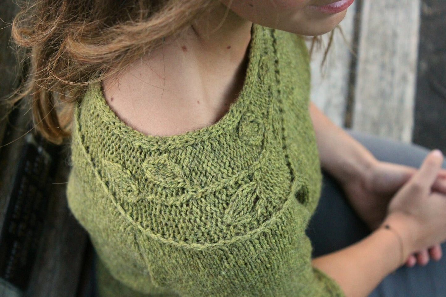 Leaf Neckline Raglan Pullover Knitting Pattern • Sprig Knitting Pattern PDF • Intermediate Knit Pattern