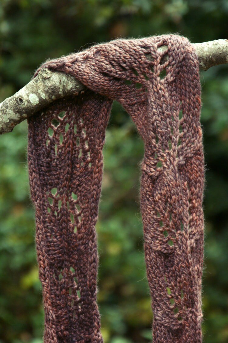 Bulky Leaf Scarf Pattern • Twin Leaf Loop Knitting Pattern PDF • Intermediate Knit Pattern