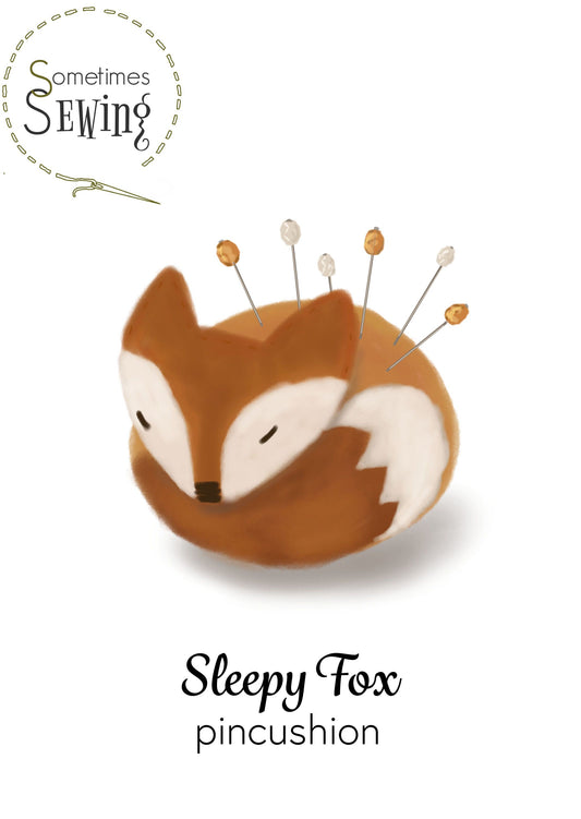 Pin Cushion Pattern • Sleepy Fox Pincushion PDF Sewing Pattern • DIY Gift for Sewists Easy Sewing Pattern