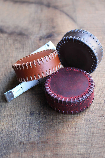 Hand-Stitched Leather Tape Measure for Sewing, Knitting, and Crafts • Minimalist Rustic Gift for Mom • Sewing Supplies and Tools