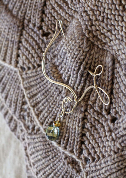 Shawl Pin for Knitters • Wool & Wire / Stitch Marker Shawl Pin • Unique Knitting Gift for Women
