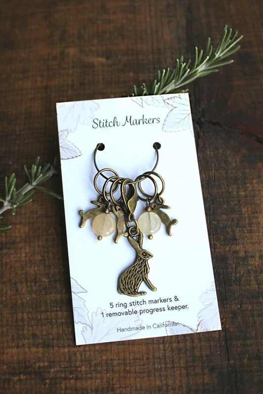 Stitch Markers Set • Woodland Rabbit Stitch Marker Set for Knitting • Unique Knitting Gift