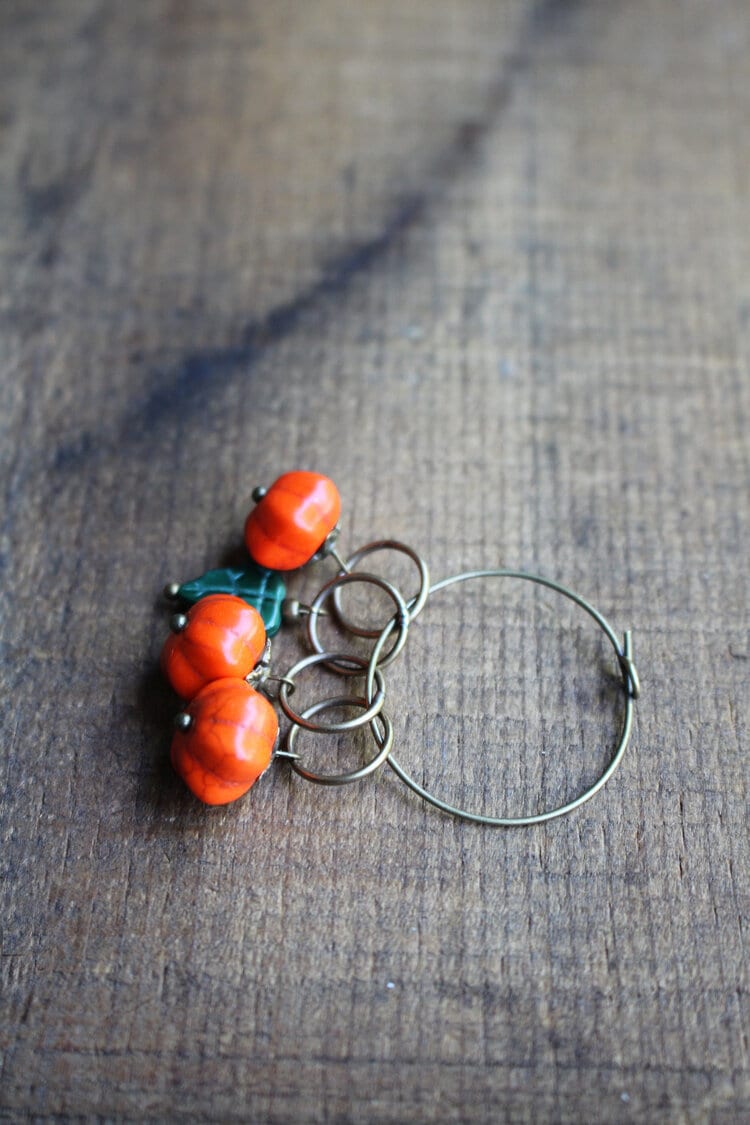 Stitch Markers • Pumpkin Stitch Markers for Knitting • Unique Knitting Gift