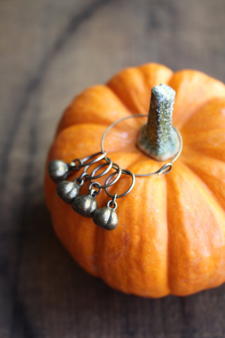 Stitch Markers • Little Bronze Pumpkins Stitch Marker Set for Knitting • Best Gift for Knitters