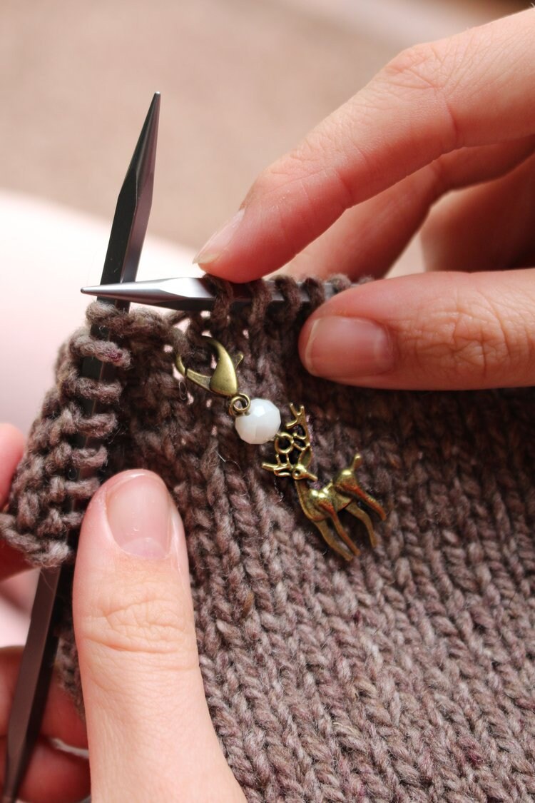 Stitch Markers • Woodland Animal Progress Keeper Trio for Knitting • Unique Gift for Grandmothers