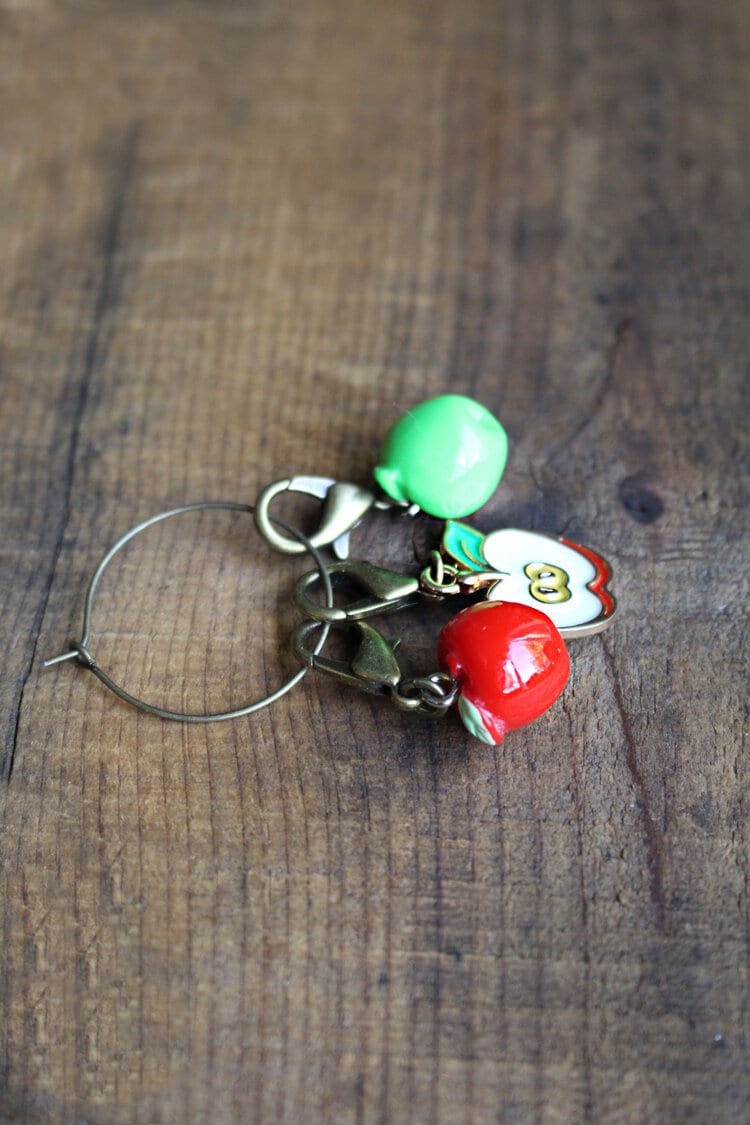 Stitch Markers • Apple Picking Progress Keeper Trio for Knitting • Cute Knitting Gift