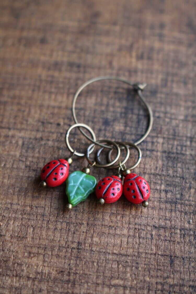 Stitch Markers • Little Ladybug Stitch Marker Set for Knitting • Unique Gift for Grandmothers