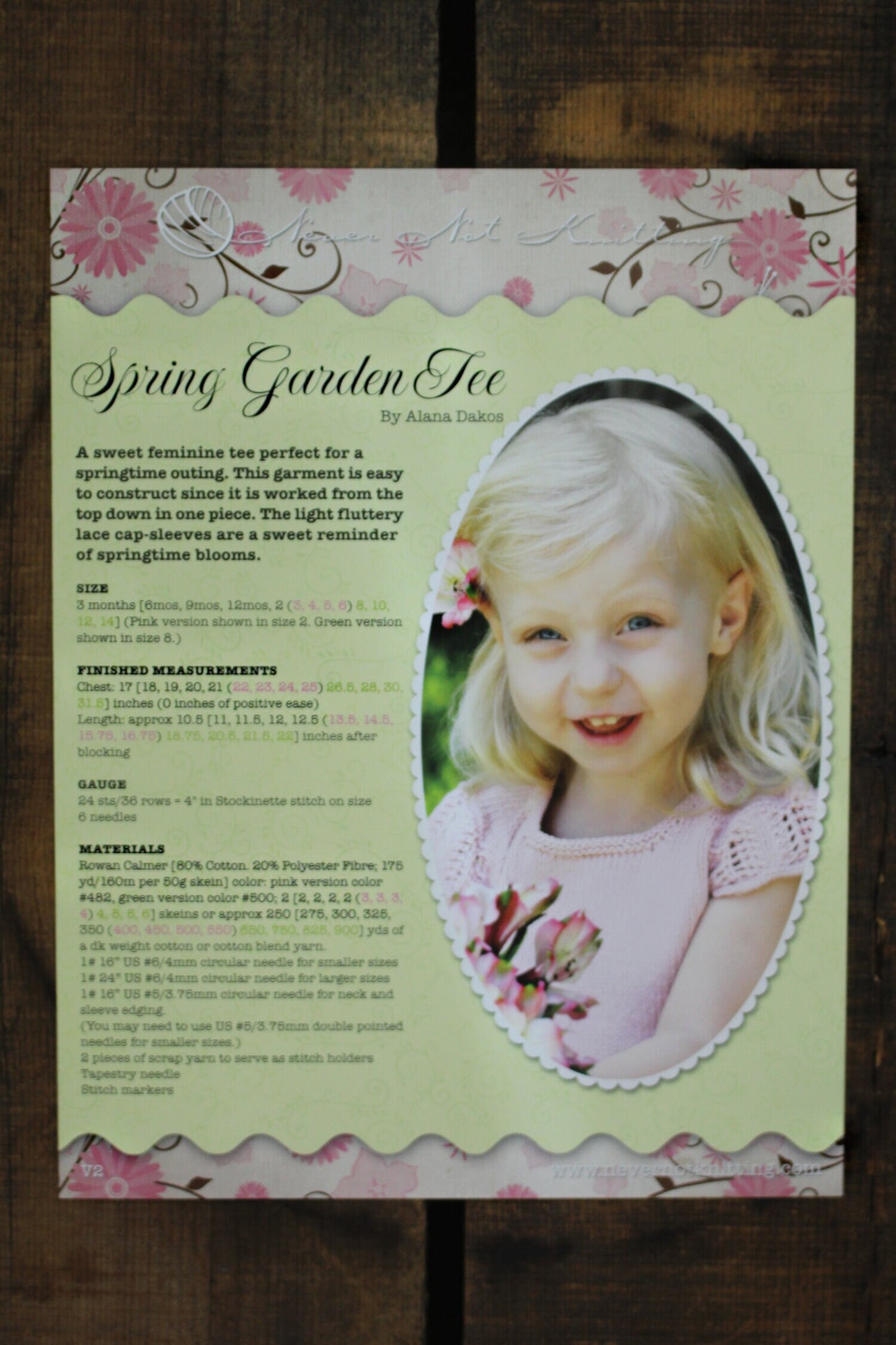 Baby Tee Knitting Pattern • Spring Garden Tee Printed Knitting Pattern • Knitting Pattern Gift