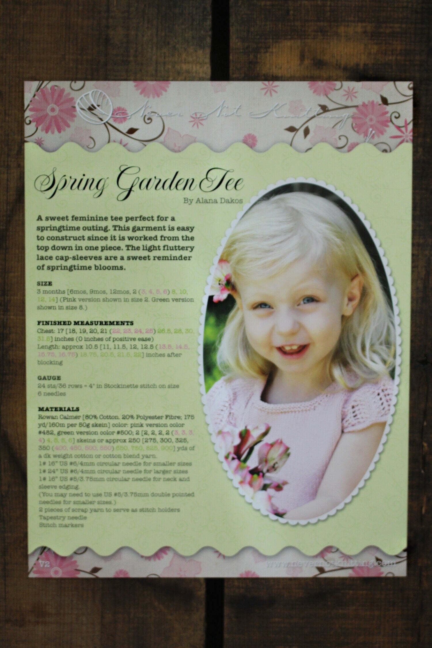 Baby Tee Knitting Pattern • Spring Garden Tee Printed Knitting Pattern • Knitting Pattern Gift