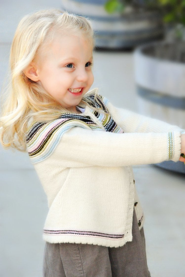 Baby Cardigan Knitting Pattern • Playful Stripes Printed Knitting Pattern • Knitting Pattern Gift