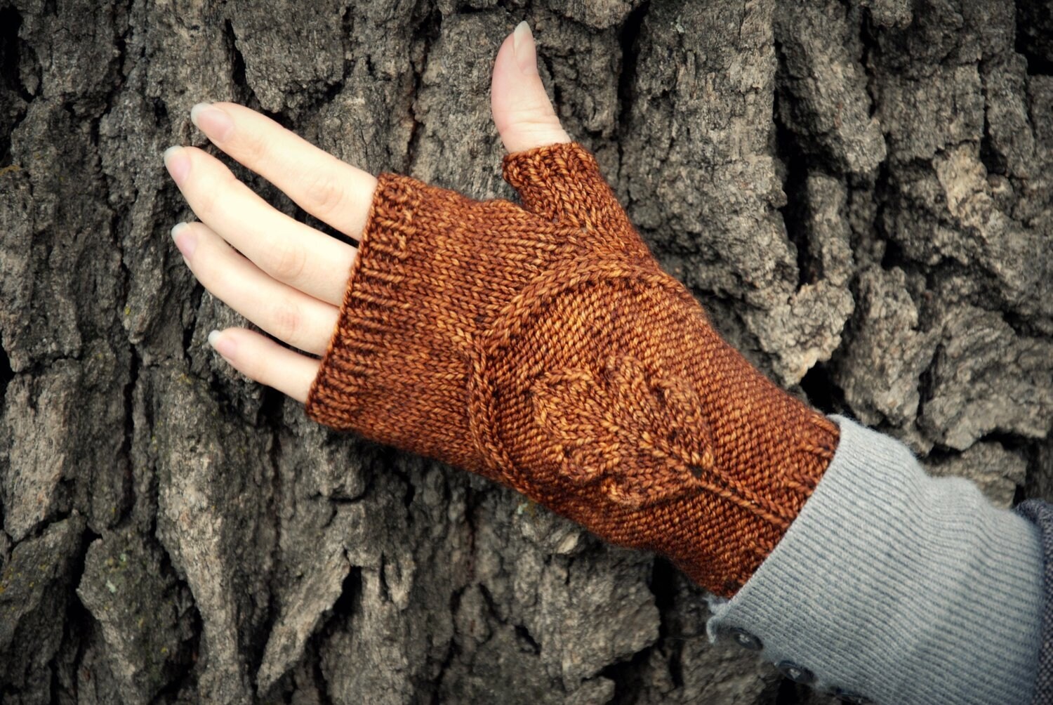 Fingerless Mitts Knitting Pattern • Oak Grove Printed Knitting Pattern • Knitting Pattern Gift