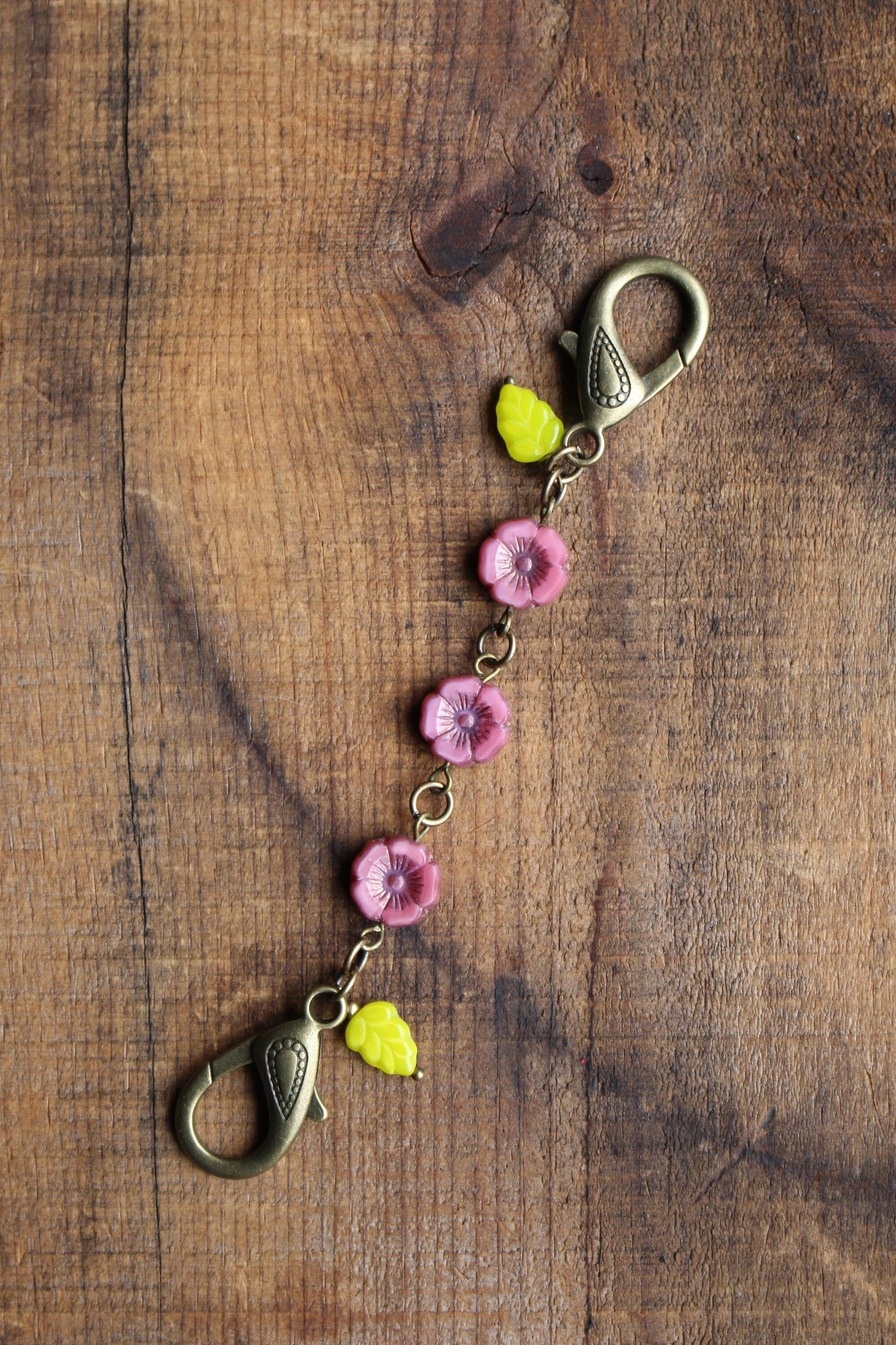 Pink Floral Scissor Chain • Handmade Accessory for Embroidery Scissors • Unique Gift Ideas for Moms  •  Handmade Quilting Gift