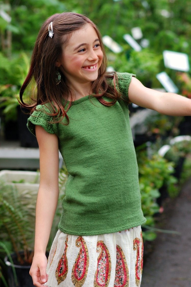 Shirt Knitting Pattern • Spring Garden Tee Knitting Pattern Bundle / Adult & Child • Knitting Pattern Gift