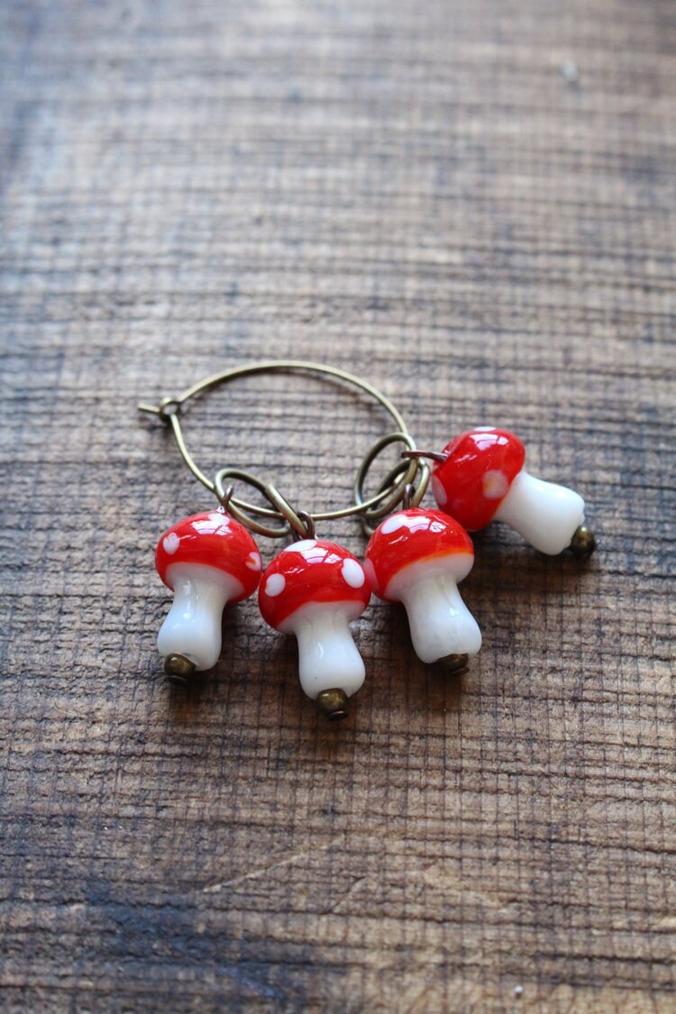 Stitch Markers Bundle • Toadstool Stitch Markers for Knitting • Cute Knitting Gift