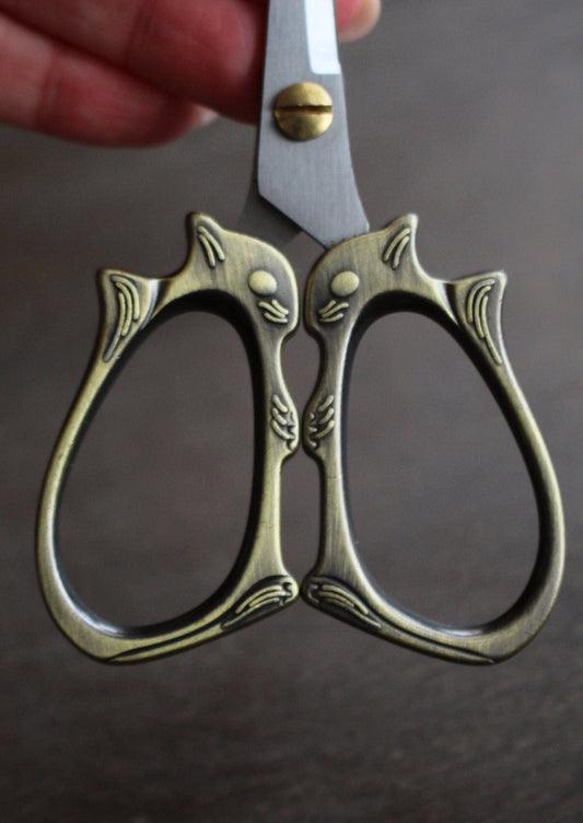Squirrel Embroidery Scissors • Cute Forest Animal Vintage Style Quilting Scissors in Antique Gold Finish • Unique Embroidery Gift