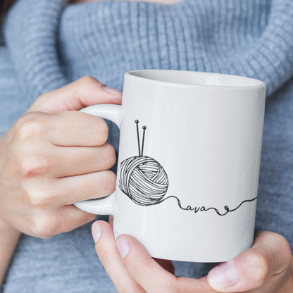 Custom Mug For Knitters | PERSONALIZED NAME MUG | Knitting Gift