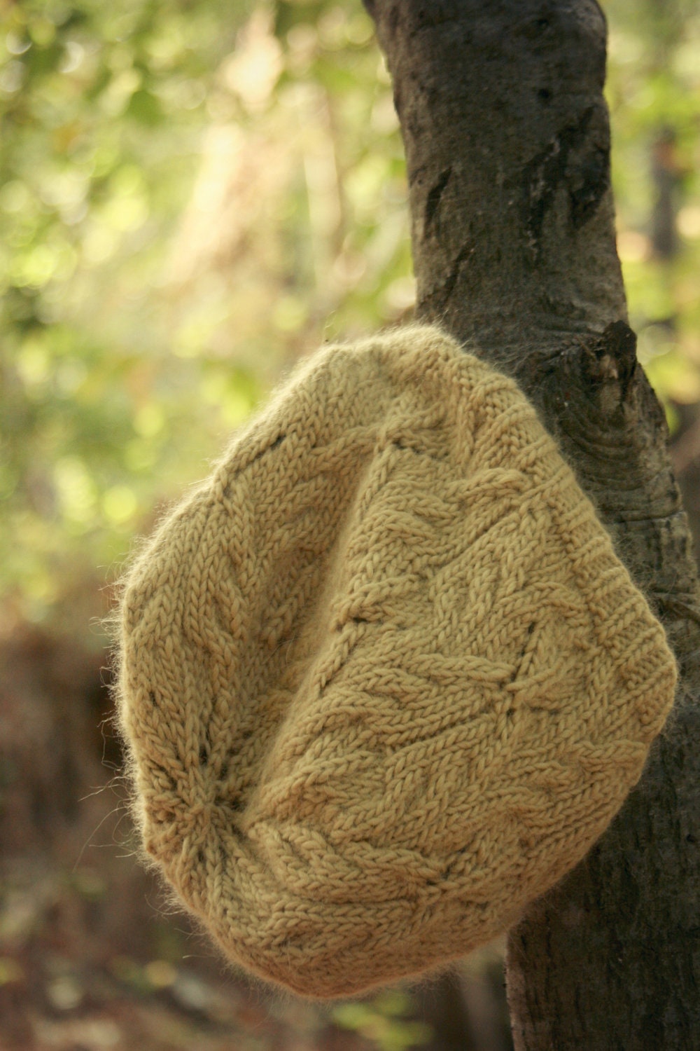 Slouchy Leaf Hat for Women Knitting Pattern • Forest Floor • Intermediate Knit Pattern PDF