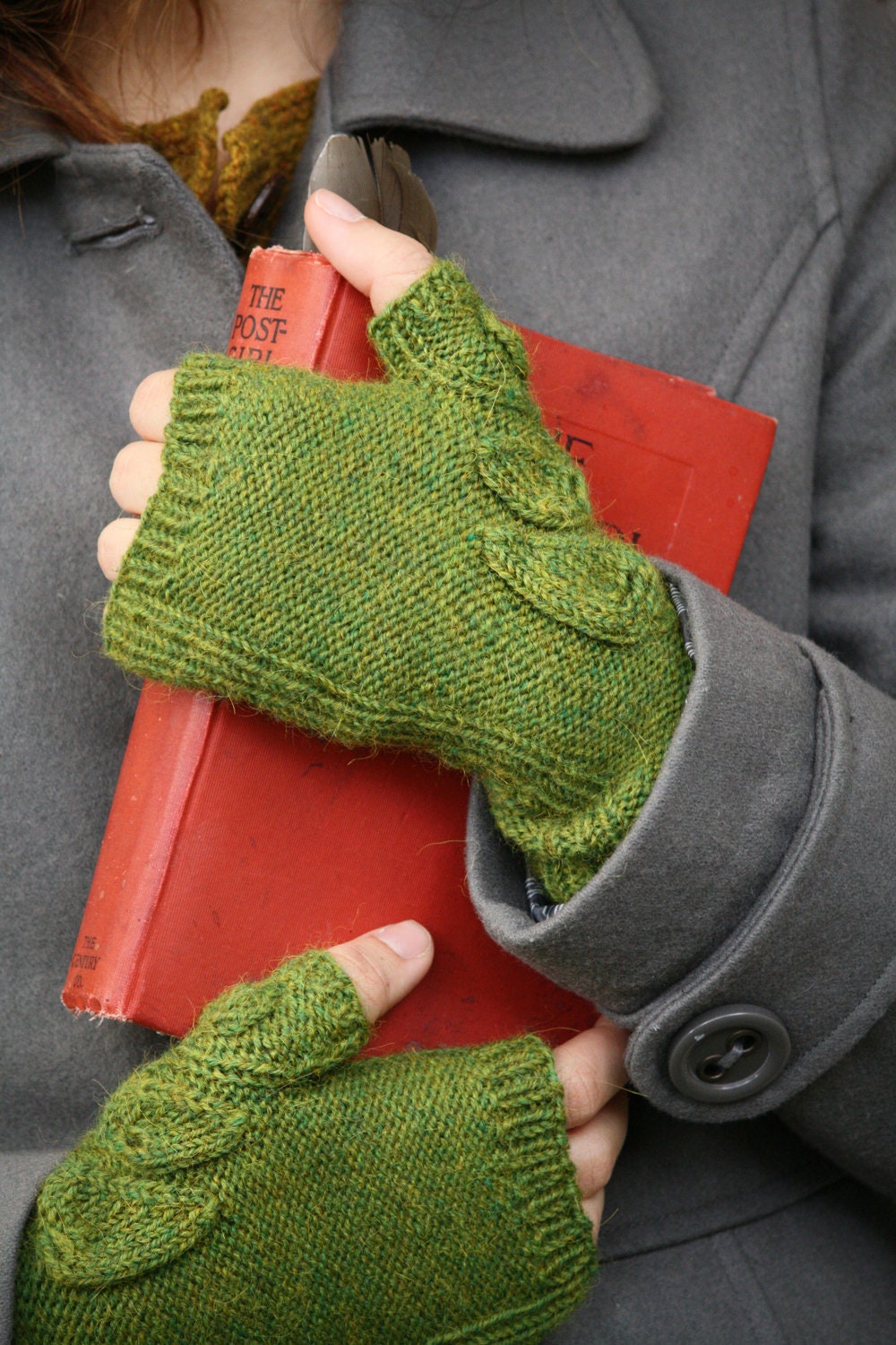 Leafy Fingerless Glove Knitting Pattern • Spring Foliage Mitts • Intermediate Knit Pattern PDF
