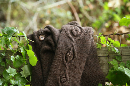 Vine Motif Button Up Cardigan Pattern • Entangled Vines • Intermediate Knitting Pattern PDF