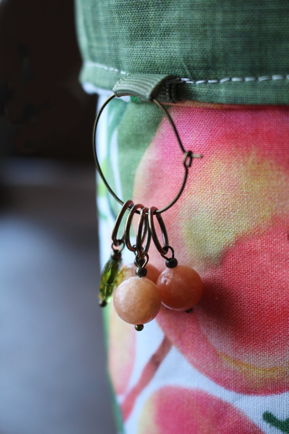Summer Peach Stitch Marker Set • Fruit Stitch Markers • Unique Knitting Gift