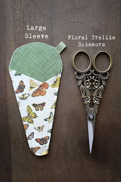Butterfly Scissor Sleeve • Handsewn Case for Embroidery Scissors with Magnet and Pocket • Handmade Quilting Gift