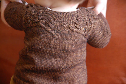 Oak Leaf Baby Cardigan Knitting Pattern • Little Oak Knitting Pattern PDF • Intermediate Knit Pattern