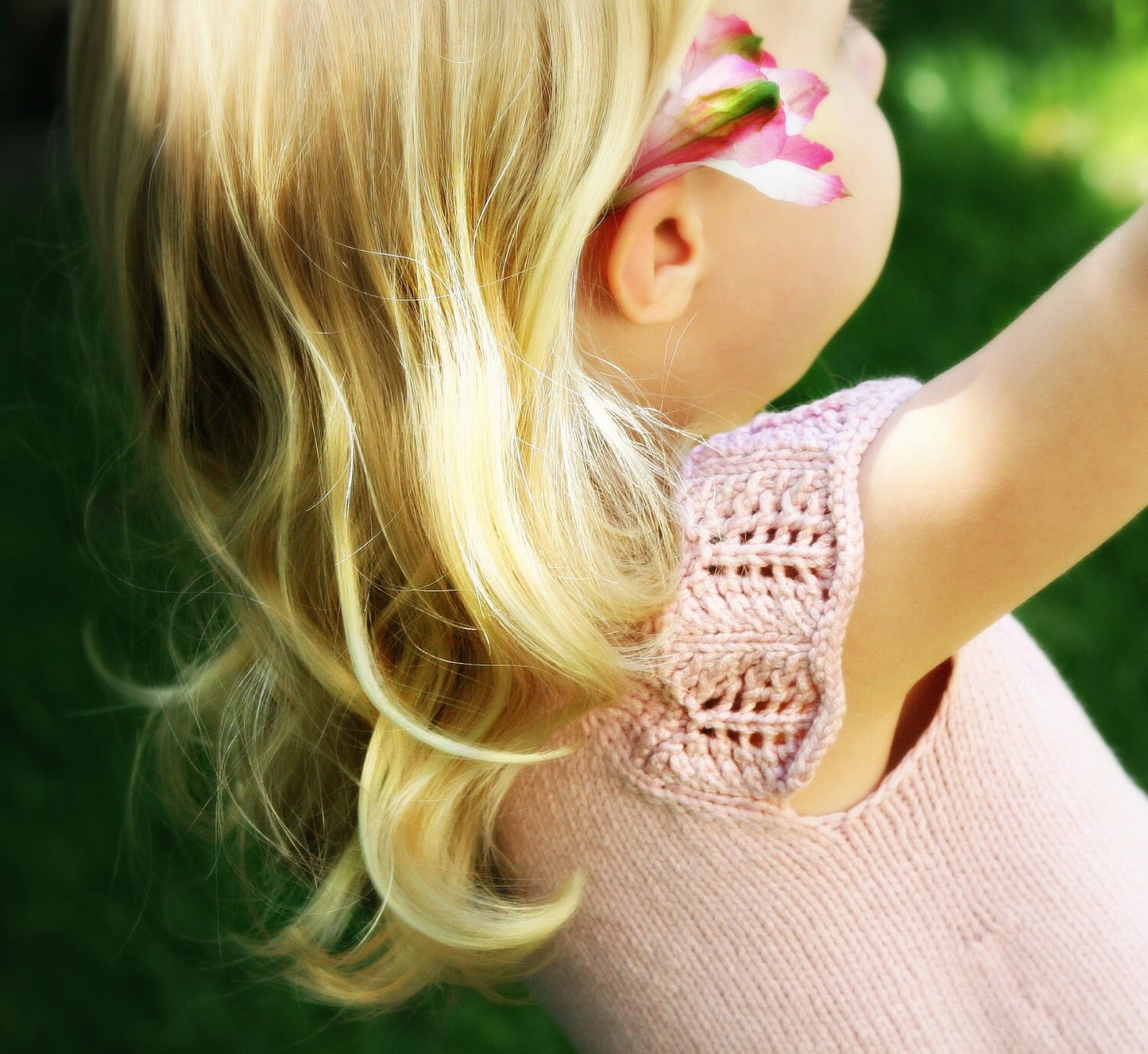 Lace Flutter Sleeve Baby Tee Pattern • Spring Garden Tee Knitting Pattern PDF • Intermediate Knit Pattern