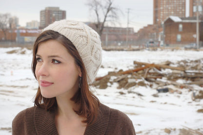 Women's Cabled Hat Knitting Pattern • Winter Trails Knitting Pattern PDF • Intermediate Knit Pattern