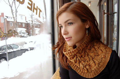 Women's Lightweight Cabled Cowl Pattern • Cream & Sugar Cowl Knitting Pattern PDF • Intermediate Knit Pattern