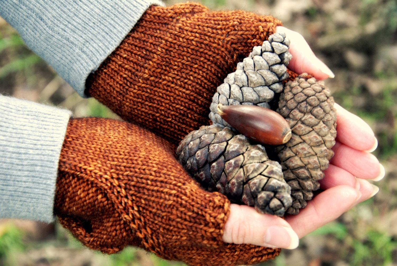 Fingerless Leaf Mitten Pattern • Oak Grove Knitting Pattern PDF • Intermediate Knit Pattern