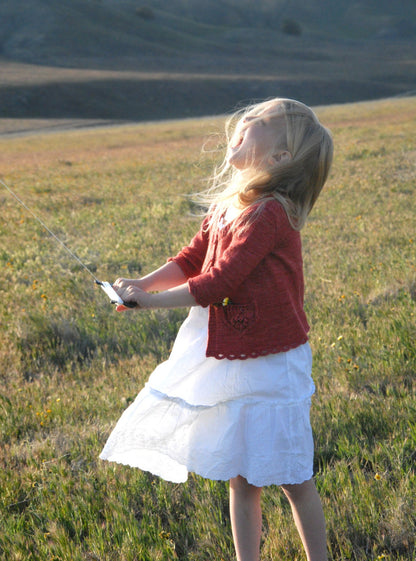 Children's Cardigan Knitting Pattern with Floral Pockets • Wee Wildflower Knitting Pattern PDF • Intermediate Knit Pattern