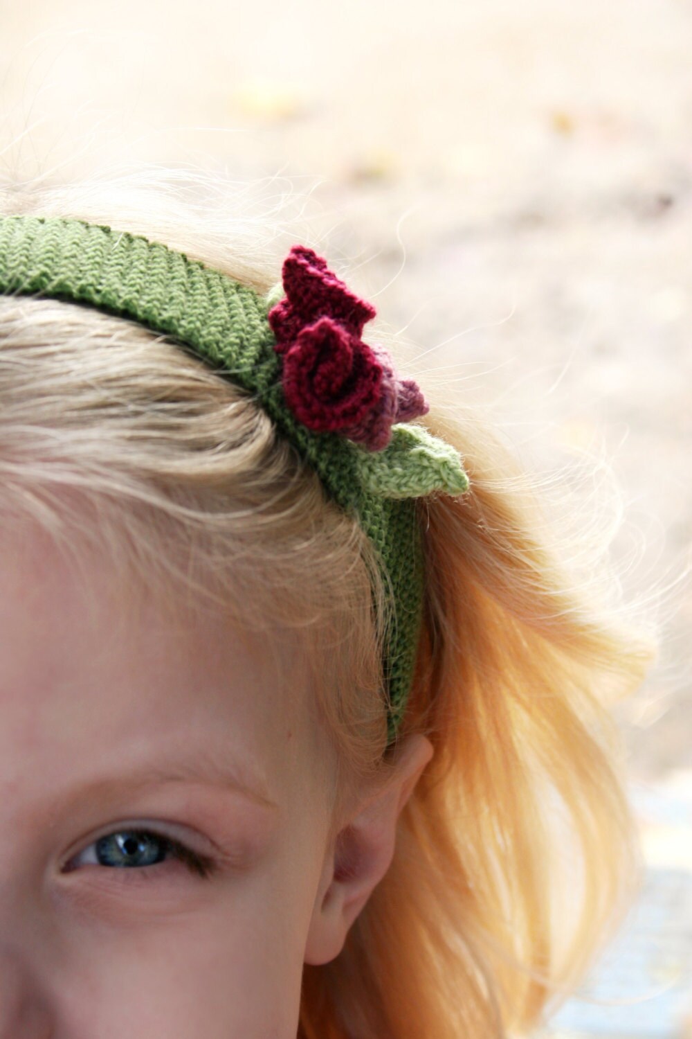 Kids Headband Knitting Pattern • Roses Are Red PDF Knitting Pattern • Intermediate Knit Pattern
