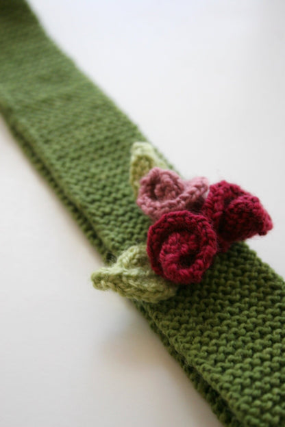 Kids Headband Knitting Pattern • Roses Are Red PDF Knitting Pattern • Intermediate Knit Pattern