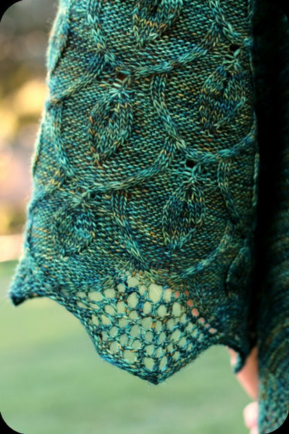 Cables and Leaves Shawl Knitting Pattern • Secret Garden Knitting Pattern PDF • Intermediate Knit Pattern